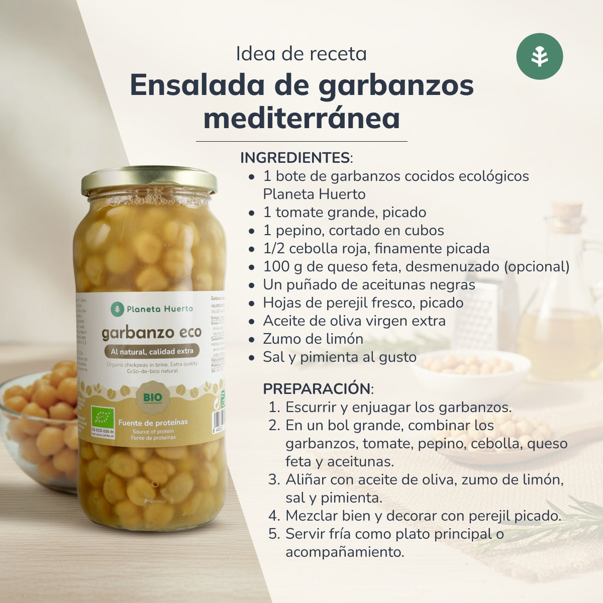 Gekochte Kichererbsen ECO Planeta Huerto 400 g