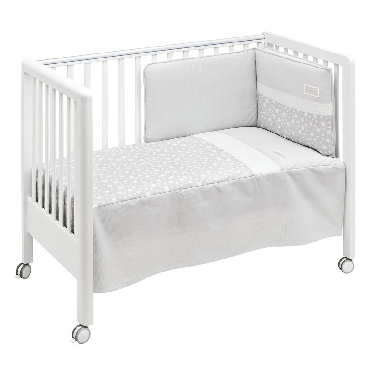 Ensemble couette + protège-matelas pour lit bébé Star 60 x 120 cm. Beige