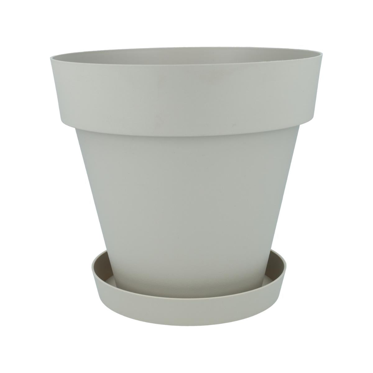 Set Blumentopf mit Untersetzer in Ecru Tes 26 x 24 cm