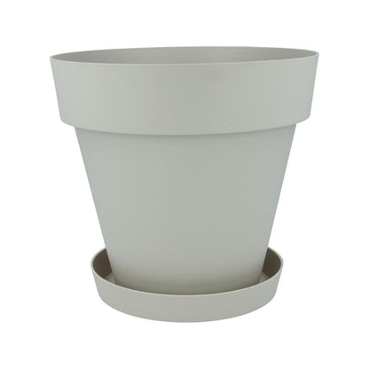 Set Blumentopf mit Untersetzer in Ecru Tes 26 x 24 cm