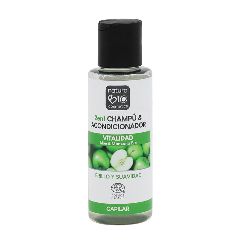 2-in-1-Shampoo & Conditioner Vitalidad 100 Aloe & Apfel Bio, NATURABIO, 100 ml