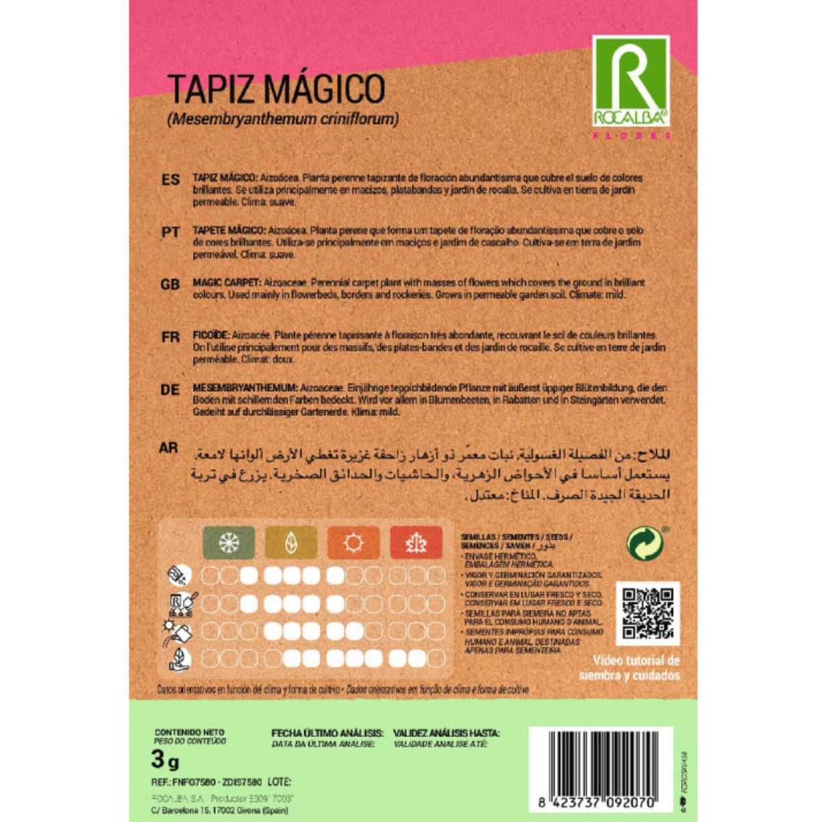 Nasiona Tapiz mágico Ficoide criniflorum