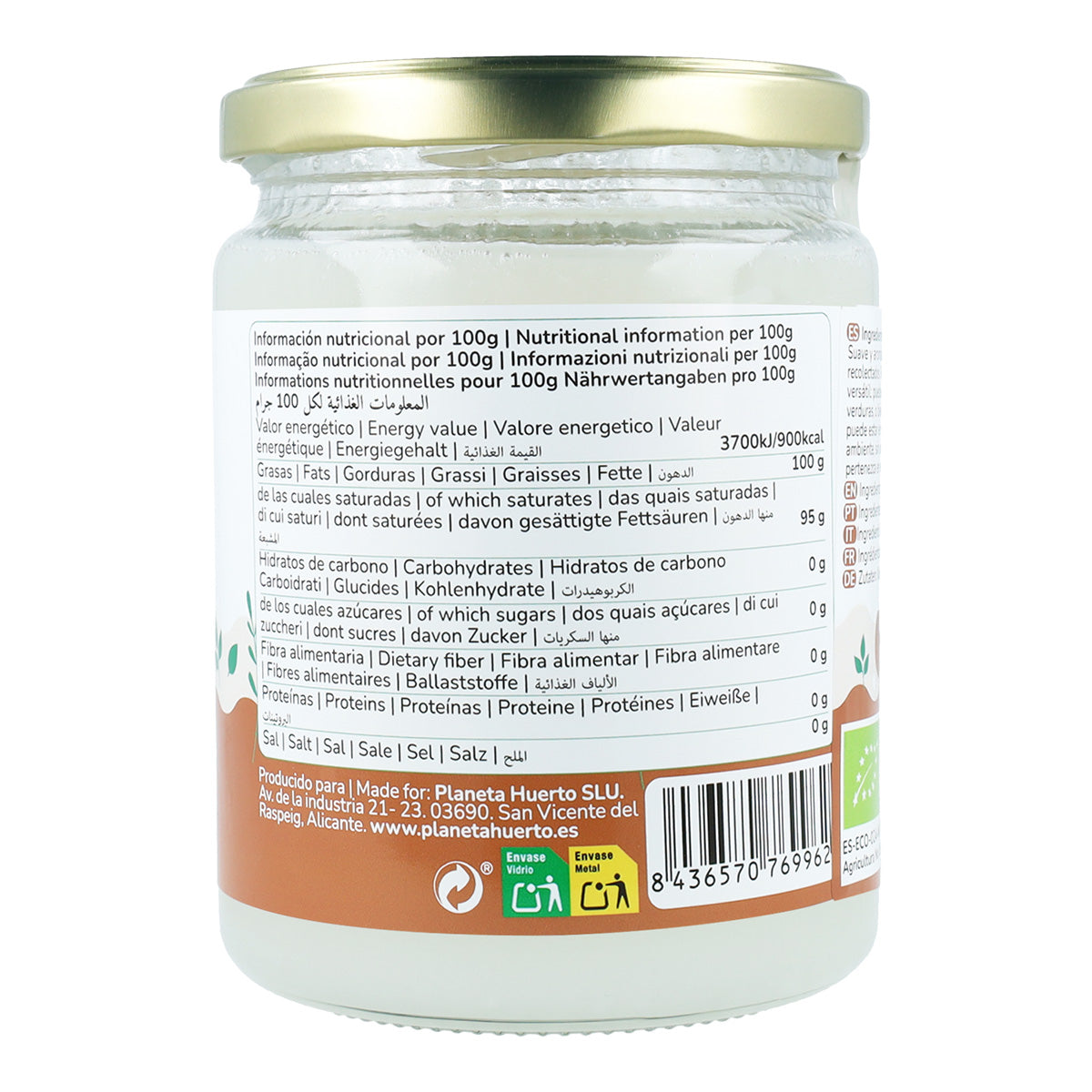 Virgin kokosolie ECO Planeta Huerto 500 ml