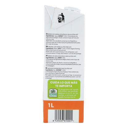 Pack 4x Boisson à l'avoine sans gluten Bio Sol Natural 1 L