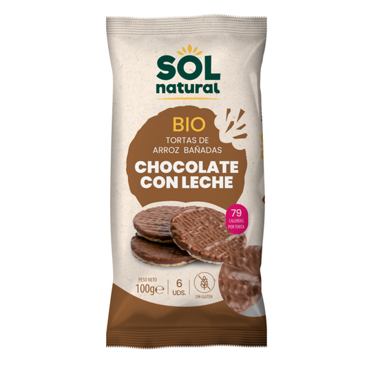 Crêpes de riz nappées de chocolat au lait bio Sol Natural 100 g