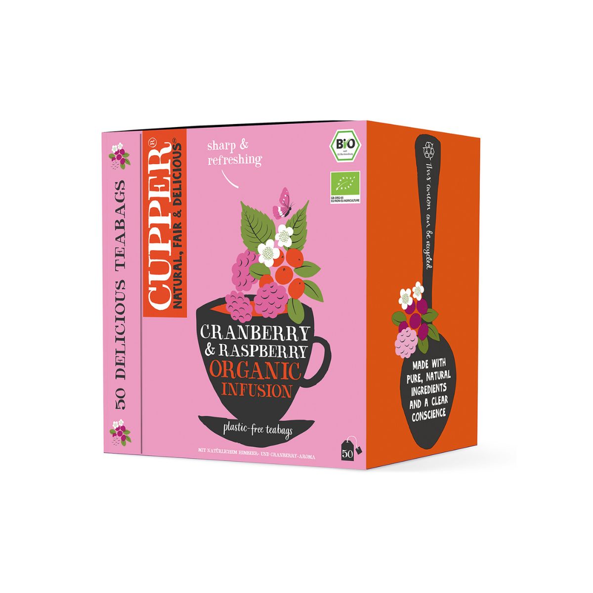 Cupper Organic Blueberry and Raspberry Infusion 50 Bags