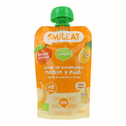 Pouch Mandel, mango och ananas ECO Smileat, 100 g