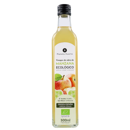 Pakket 3x ongefilterde appelazijn ECO Planeta Huerto 500 ml