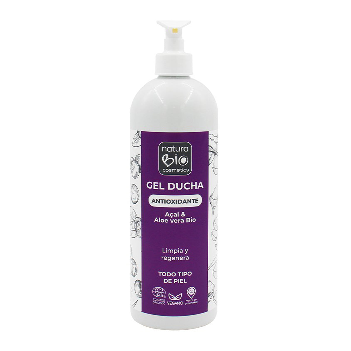 Gel doccia antiossidante Aloe & Açai 740 ml NaturaBIO
