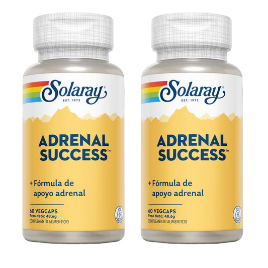 Pack of 2 Adrenal Success™ - Solaray, 60 VegCaps. Suitable for vegans