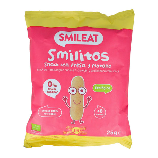 Smilitos ECO-wormpjes met aardbei- en bananensmaak Smileat 25 g