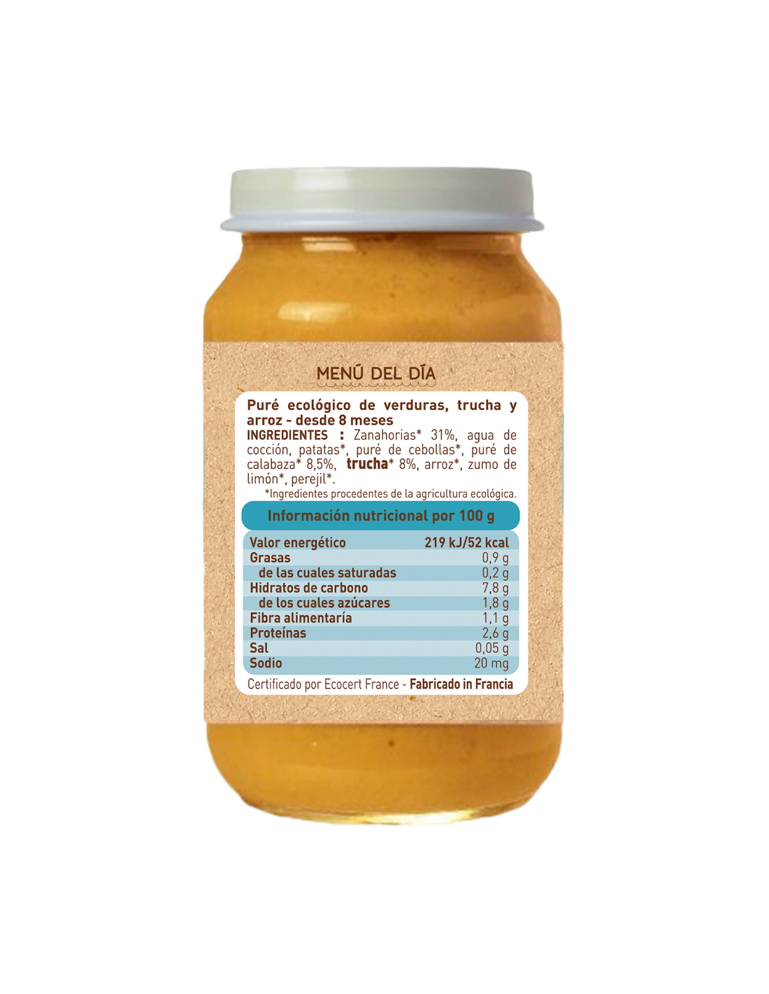 Gläschen Gemüse und Forelle (ab 6 Monaten) Babybio 200 g