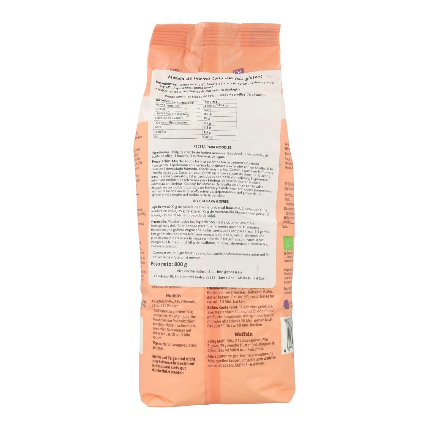 Mieszanka mąk bezglutenowych do wszystkich zastosowań, ekologiczna Bauckhof 800 g