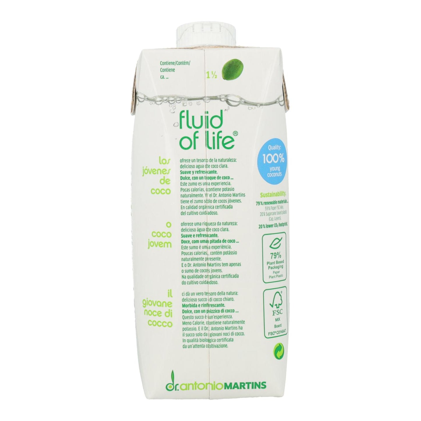 Bevanda Acqua di cocco naturale Dr. Martins 500 ml