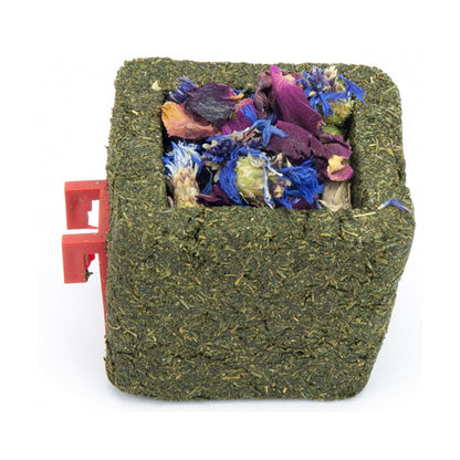 Hosomaki z kwiatami: bławatek i płatki róży Ribero, przekąska sushi dla królików i gryzoni