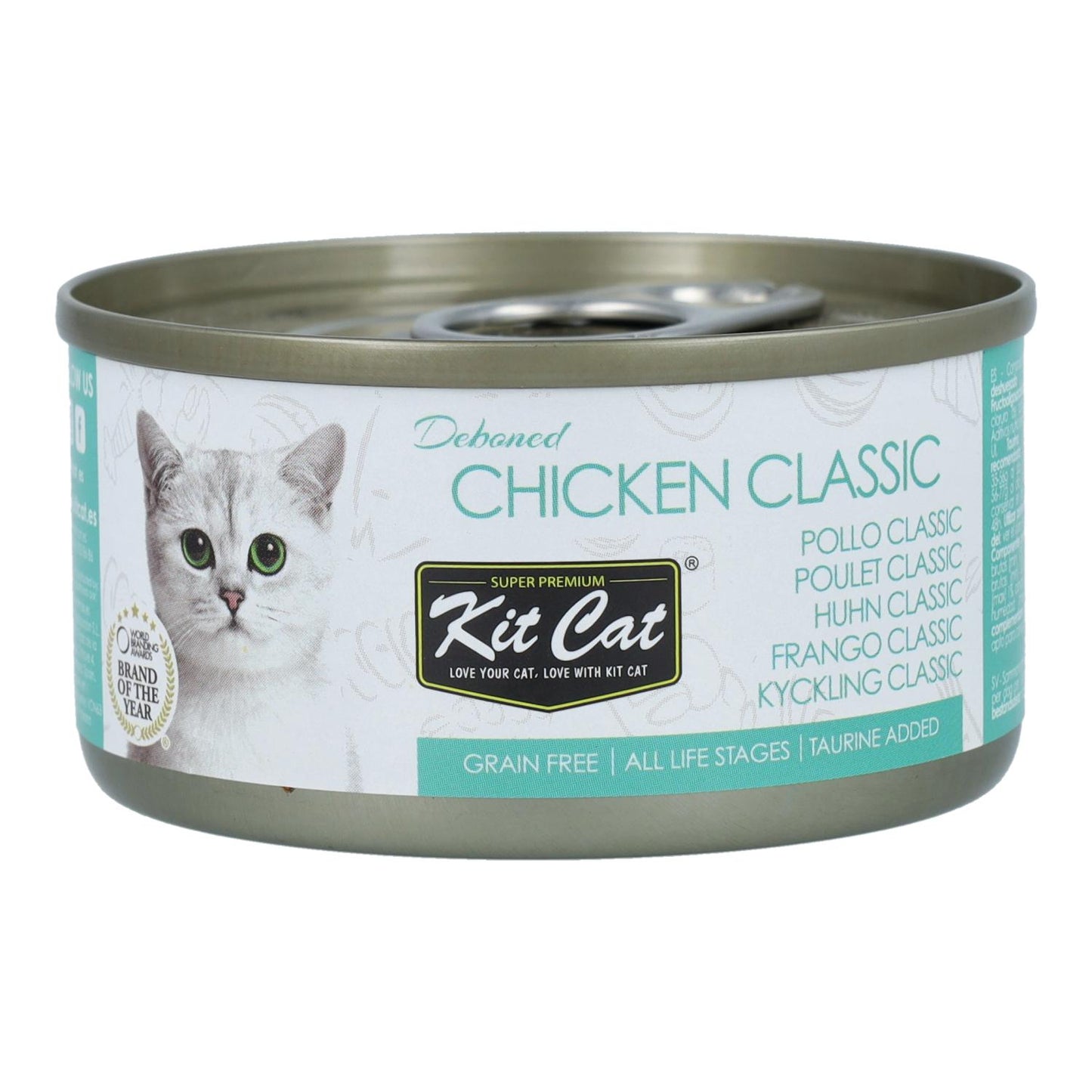 Kit Cat Toppers blikjes - Kip Classic 80 g Natvoer voor katten in gelatine