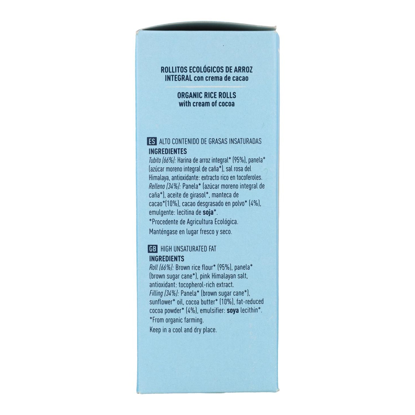 Rollitos de arroz con crema de cacao Soria Natural 4 x 25 g