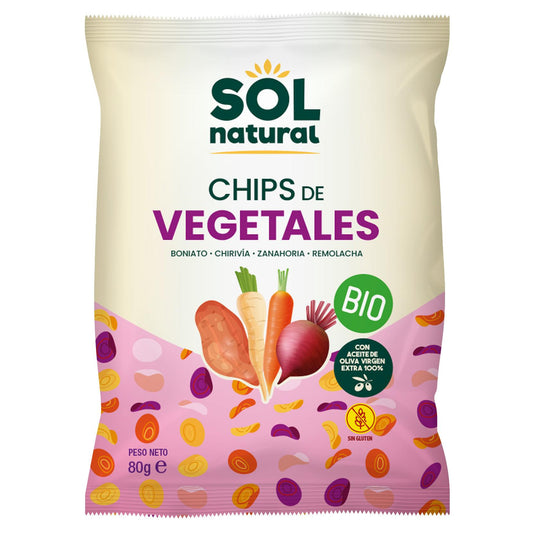 Chips de légumes bio à l'huile d'olive Sol Natural 80 g