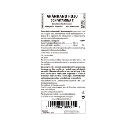 Cranberry mit Vitamin C – Solgar 60 pflanzliche Kapseln