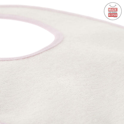 Fyrkantig haklapp med kardborreband, ljusblå, 20 x 26 cm. Färg: rosa