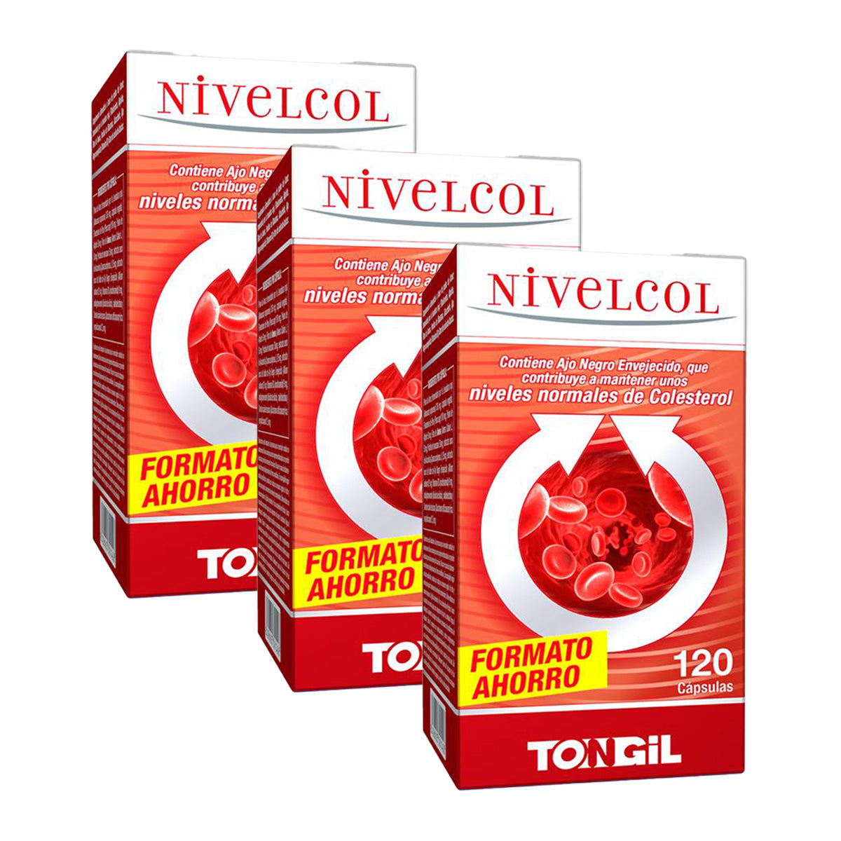 Confezione da 3 Nivelcol Tongil 120 capsule