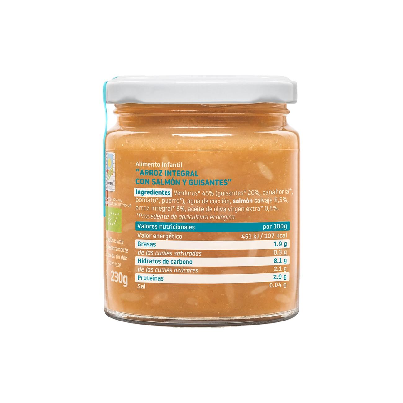 Potje rijst met zalm en erwten ECO CA CHI TOS Smileat, 230 g