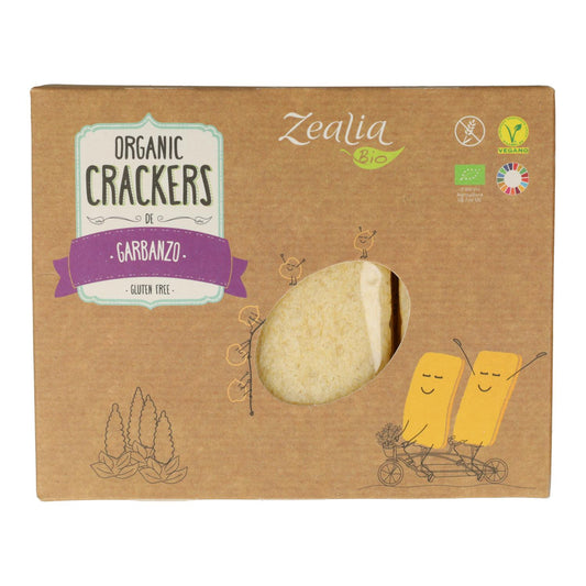 Glutenvrije biologische kikkererwtencrackers Zealia 120 g