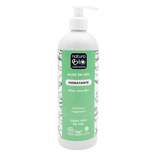 Gel hydratant à l'aloe vera BIO, apaise et hydrate la peau, NaturaBio Cosmetics, 500 ml