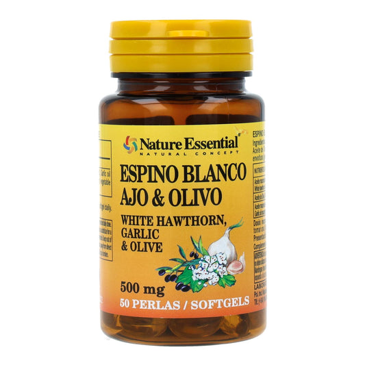 Hawthorn, Garlic and Olive 500 mg Nature Essential 50 Capsules