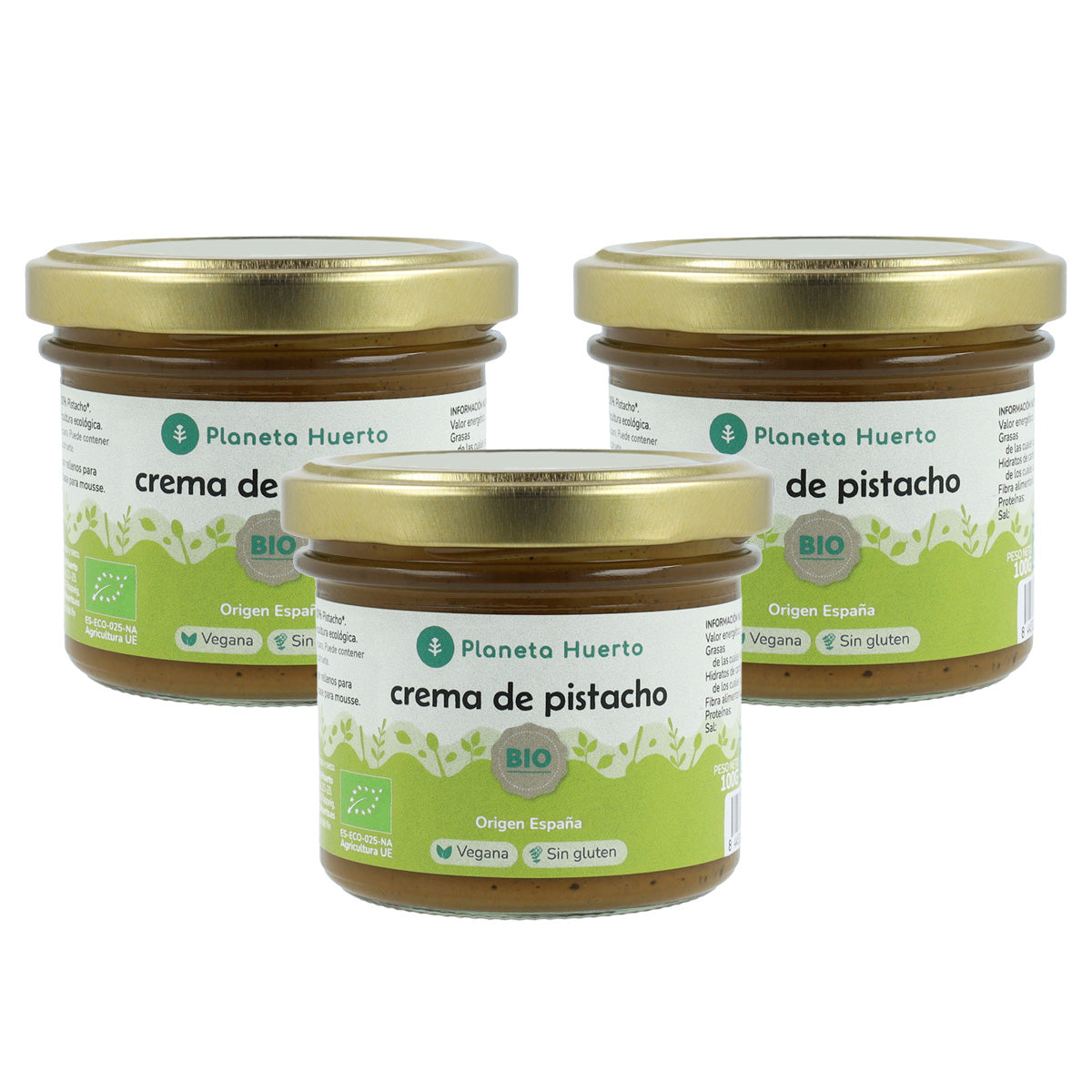 Zestaw 3x krem pistacjowy 100% ECO Planeta Huerto 100 g
