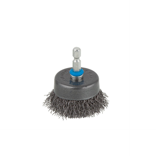 Brosse métallique pour perceuse à tige hexagonale 1/4" (6,35 mm) Ø 75 mm