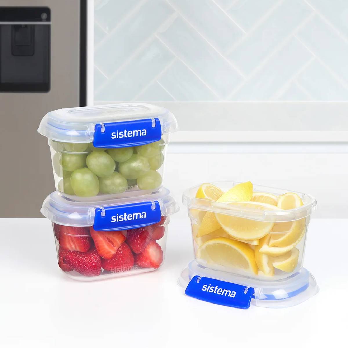 Pakket luchtdichte bakjes Sistema Klip It+ 3x400 ml