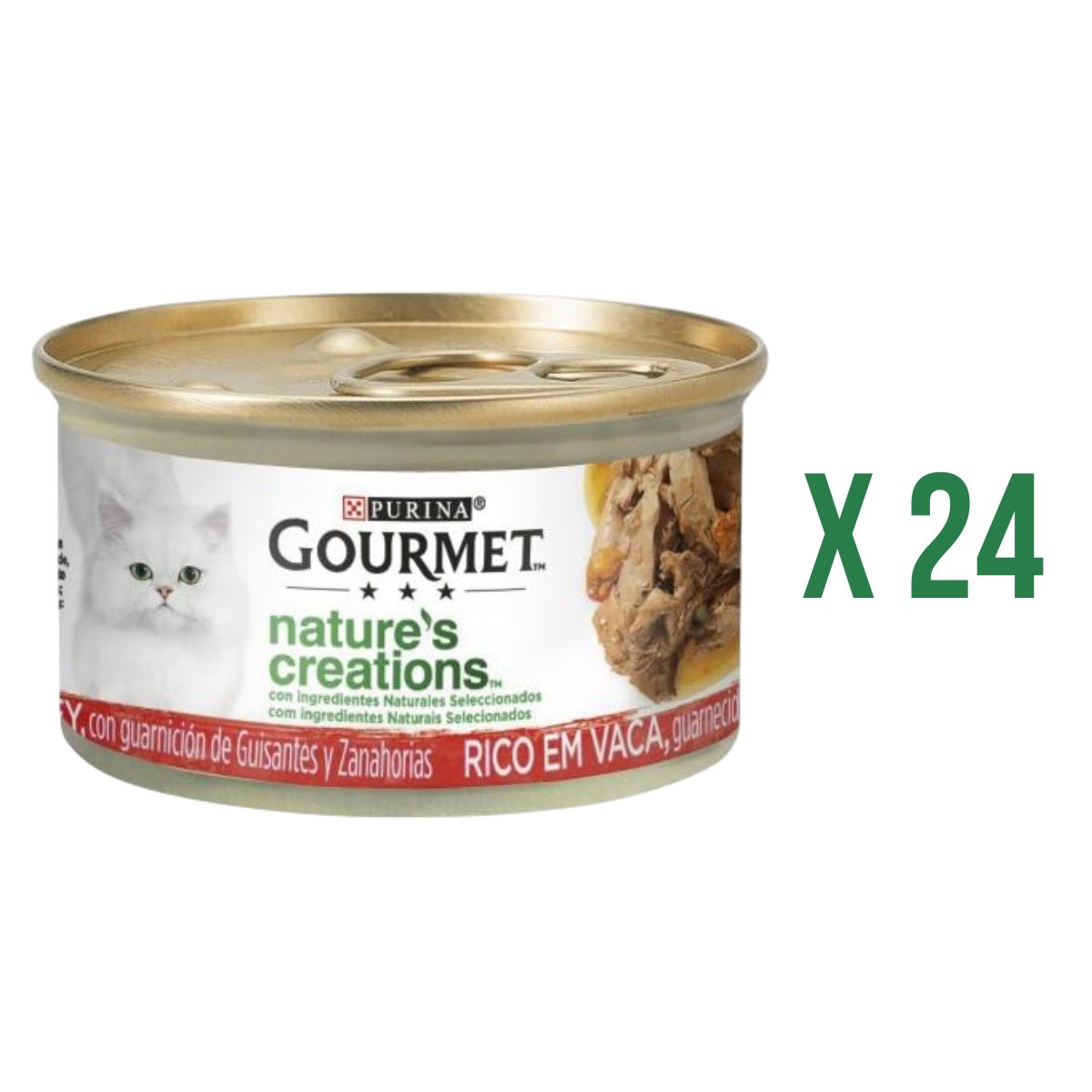 Opakowanie 24 x GOURMET Nature's Creations Mini filety bogate w wołowinę 85 g