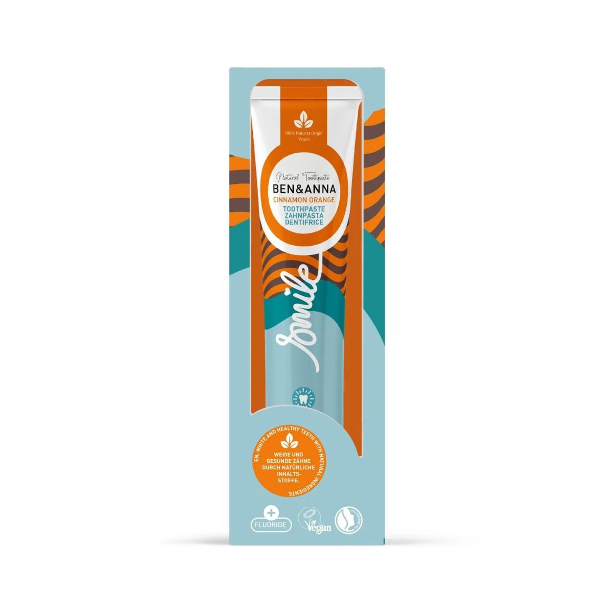 Dentífrico Canela y Naranja con flúor Ben & Anna tubo 75 ml