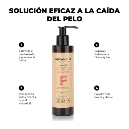 Shampooing anti-chute sans sulfates, Arganour, 200 ml