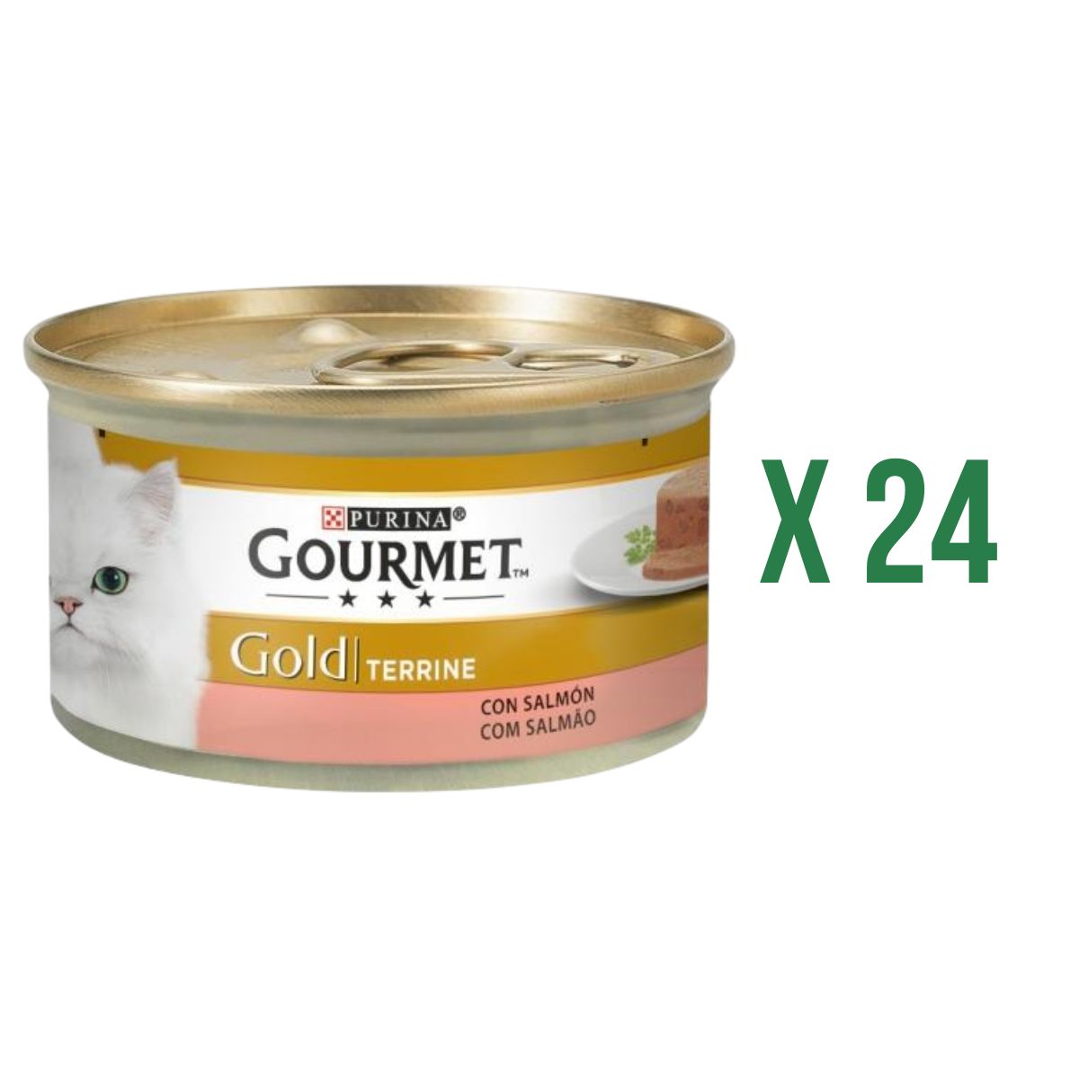 Opakowanie 24 x GOURMET GOLD Tarrina Comp Salmon Mokra karma 85 g