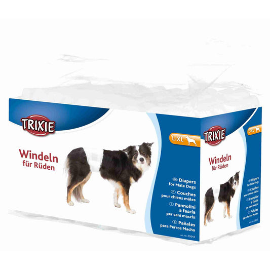 Trixie 12 Nappies for Male Dogs L-XL 60-80 cm