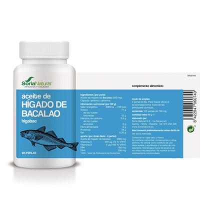 Higabac Cod Liver Oil Soria Natural 125 capsules