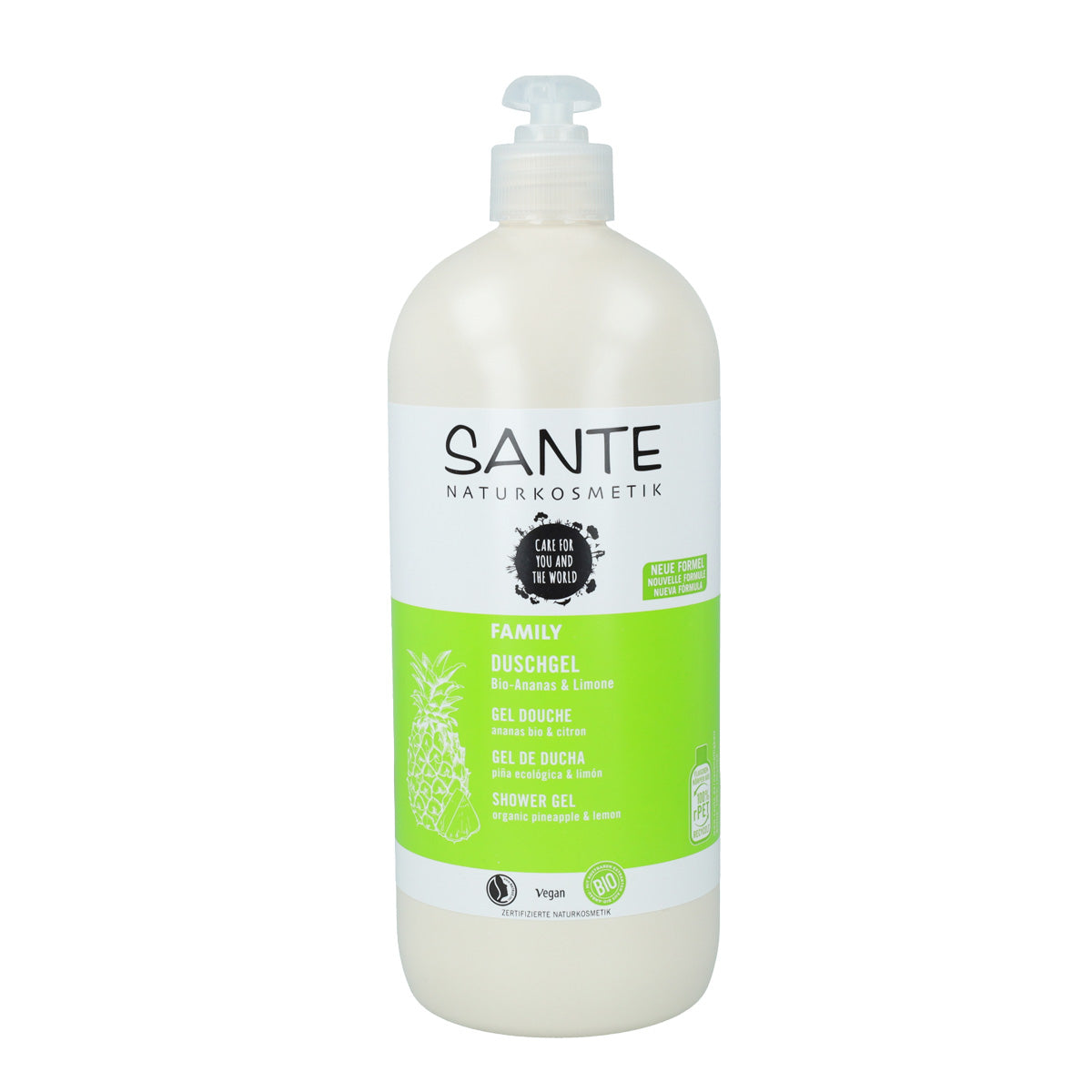 Gel douche bio à l'ananas et au citron Sante 950 ml