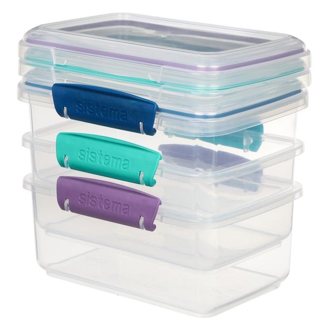 Lot de récipients hermétiques Sistema Klip It 3x1 l