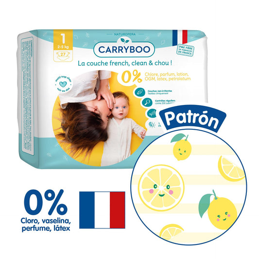 CARRYBOO – Ökologische Windeln T1 (2–5 kg) – Einzelpackung mit 27 Windeln