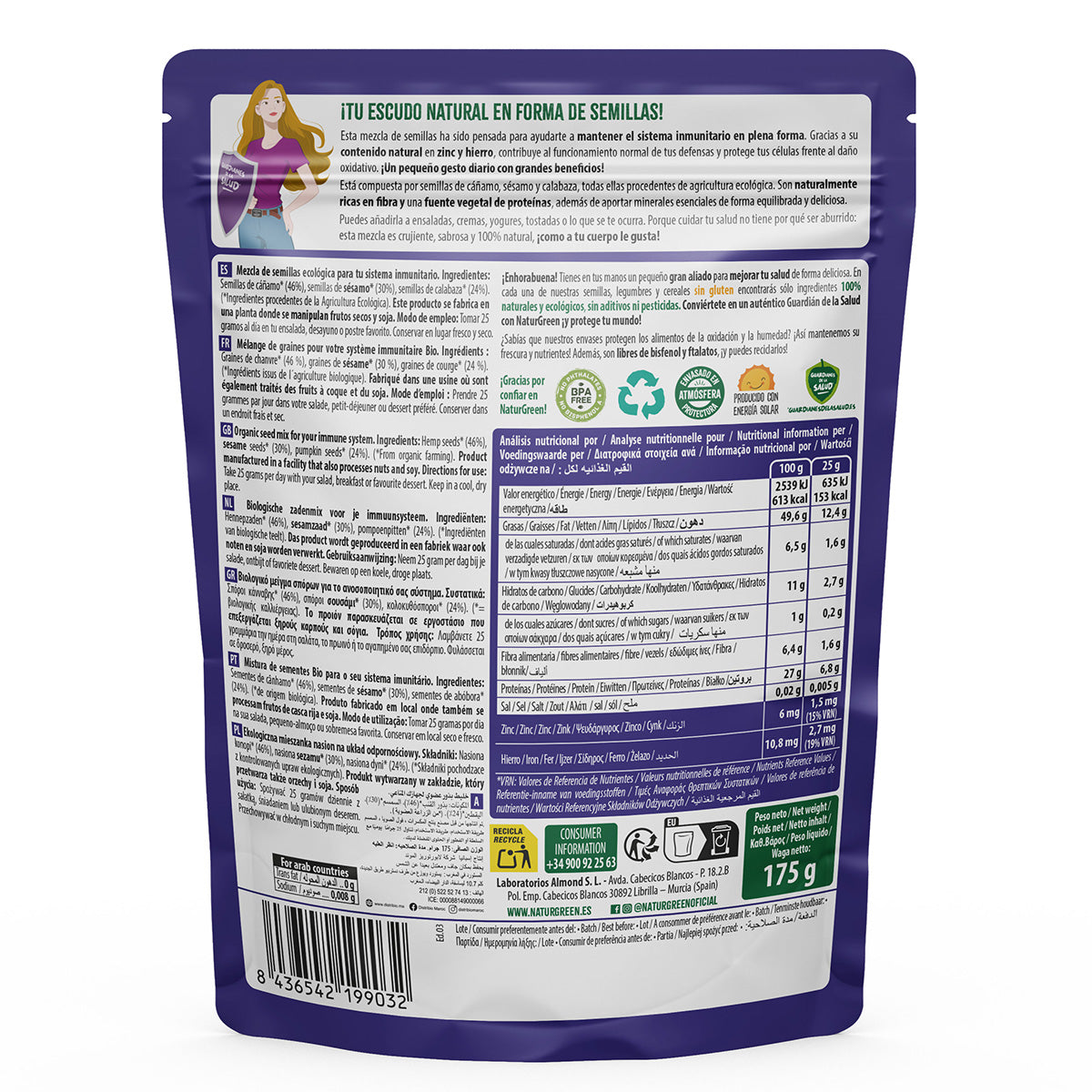 SmartMix-zaadmix voor het immuunsysteem Bio NaturGreen 175 g