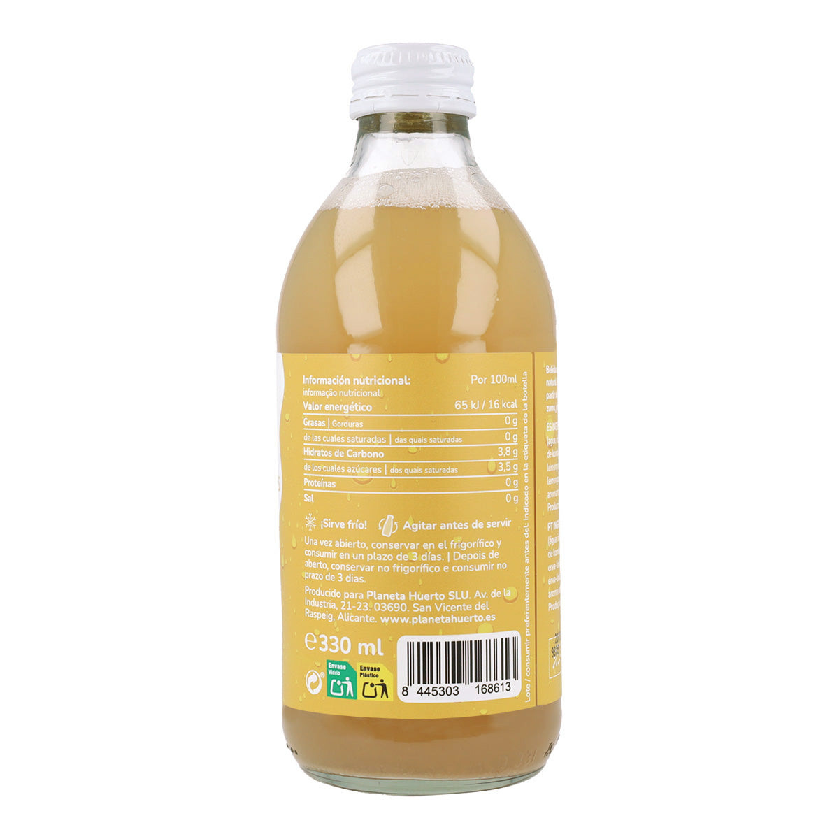 Kombucha ECO Gember en citroengras Planeta Huerto 330 ml