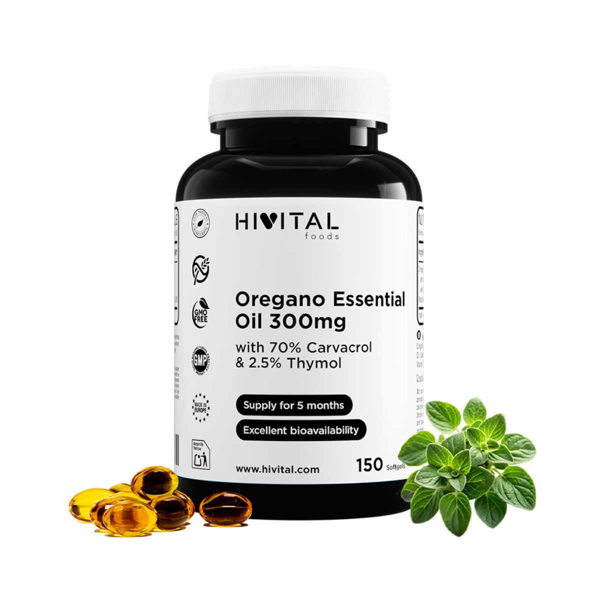 Ätherisches Oreganoöl 300 mg Hivital 150 Kapseln