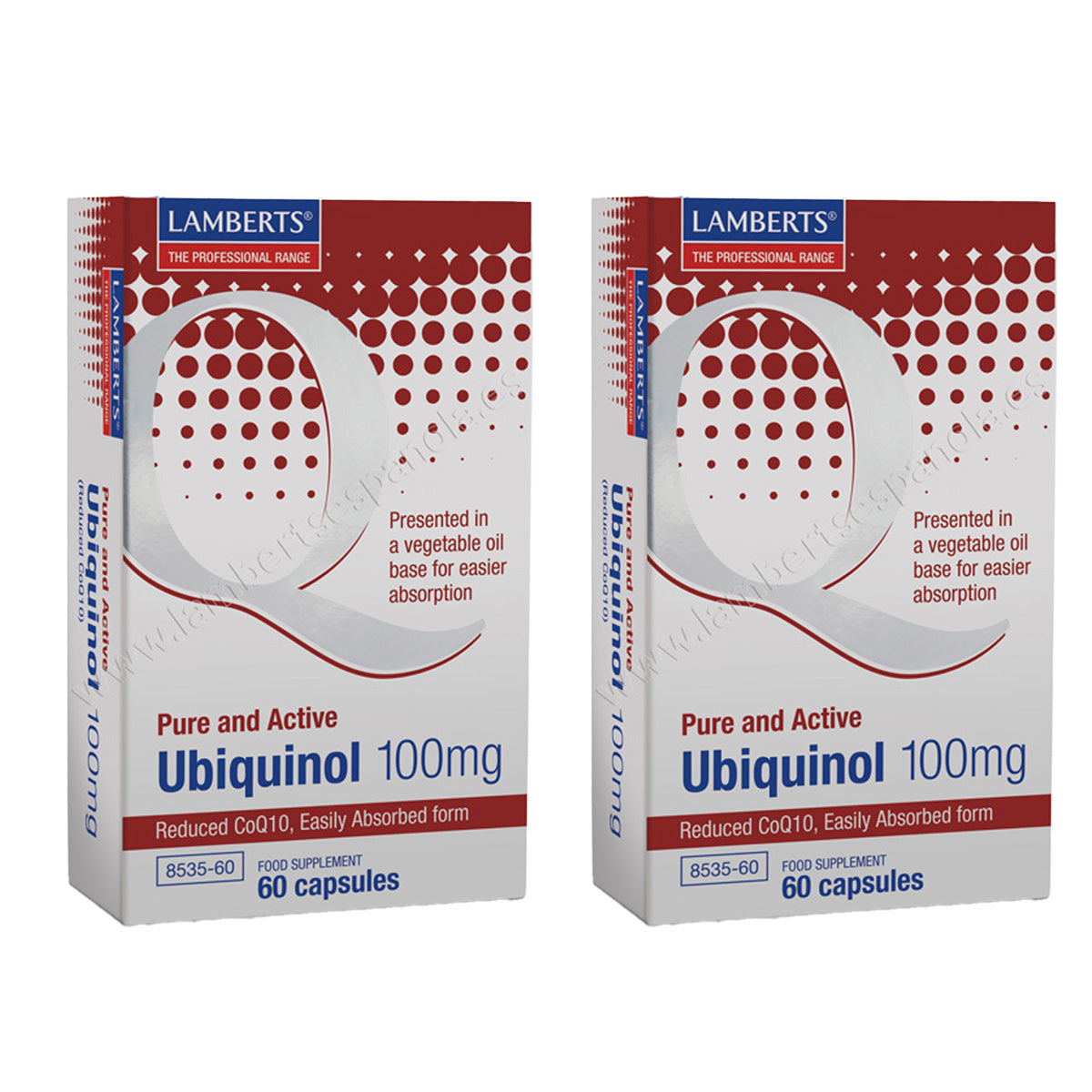 2er-Pack Ubiquinol 100 mg. Rein und aktiv, Lamberts