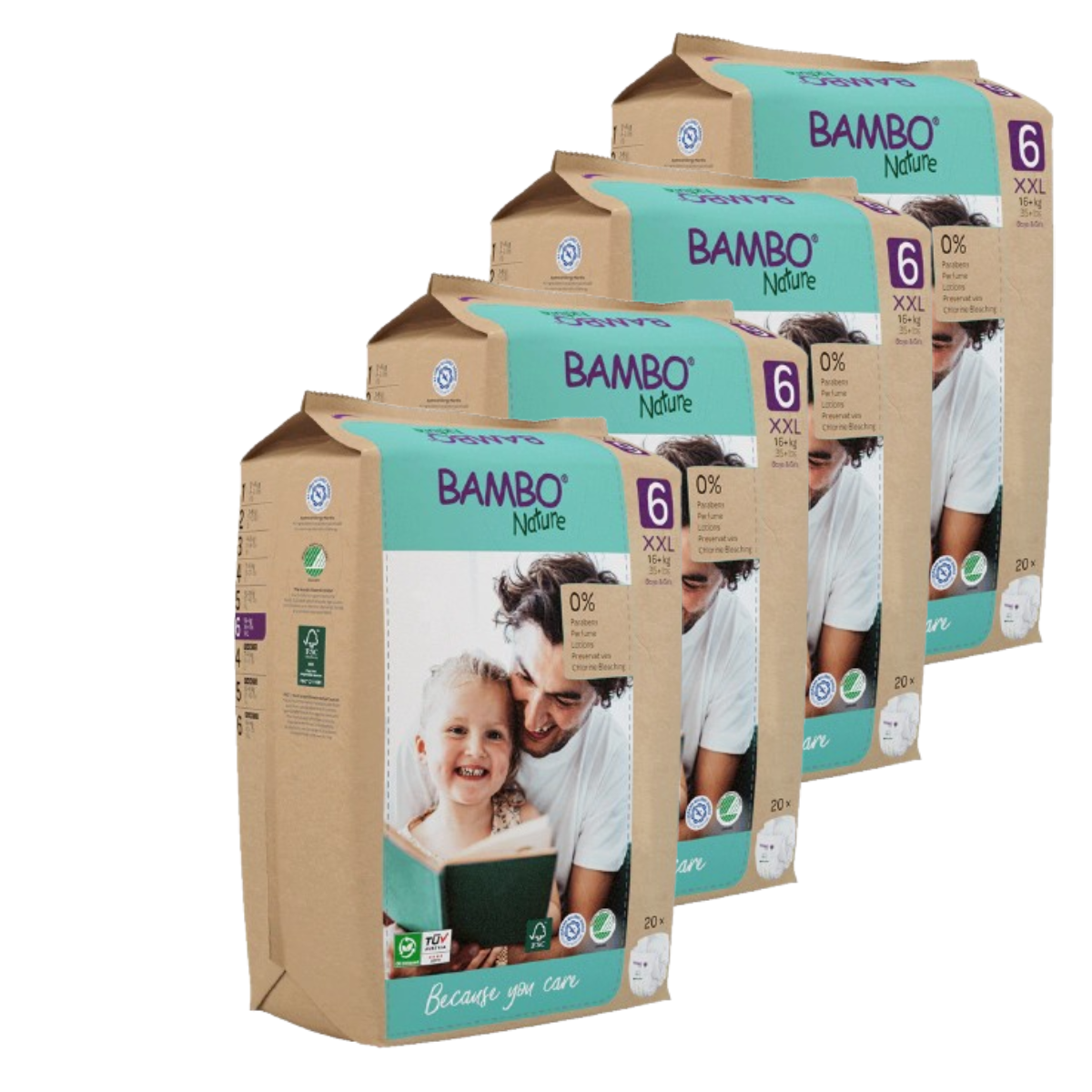Pack économique Bambo Nature couches T6 (+16 kg) 80 unités
