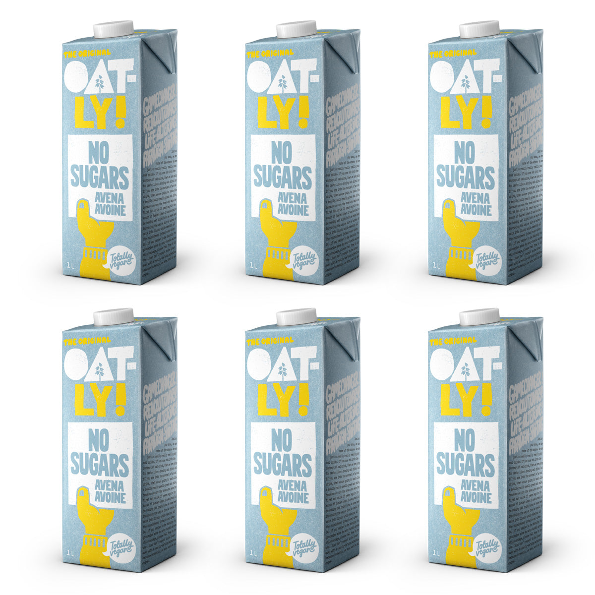 Lot de 6 boissons à l'avoine sans sucre, Oatly, 1 L