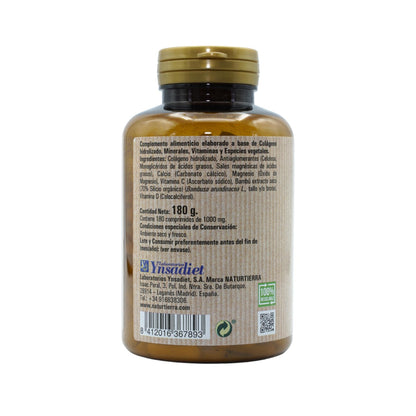 Collagen with magnesium + organic silicon + vitamins C and D, 180 tablets. NaturTierra