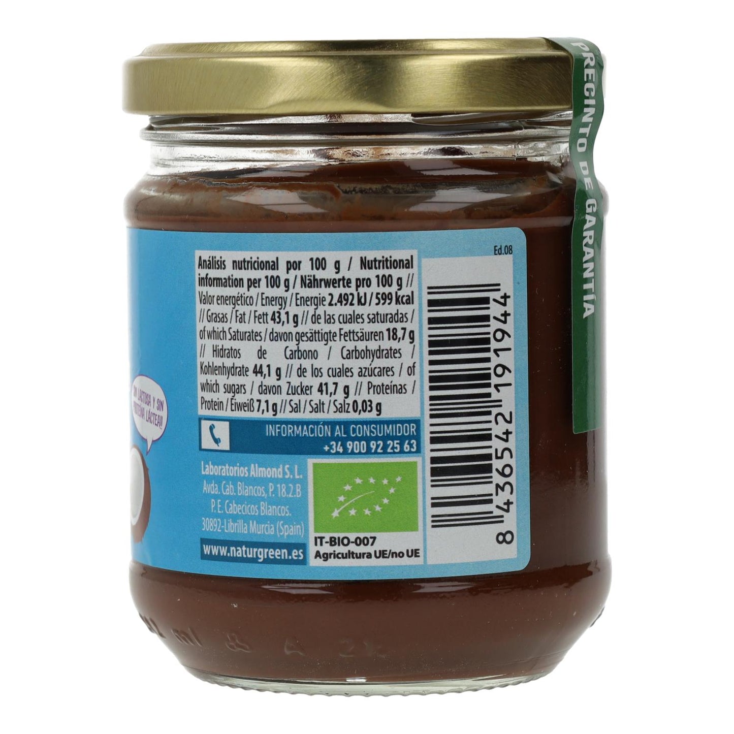 Naturgreen coconut and cocoa spread, 200 g