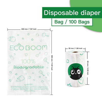 Ecoboom 100% compostable biodegradable bags, 5x20 bags